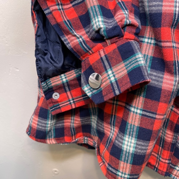 Eggie | Plaid Flannel Snap Button Closure Quilted VSCO Unisex Shacket - Picture 8 of 12
